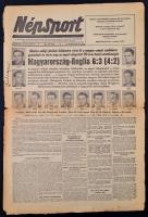 Buzánszky Jenő labdarúgó, az Aranycsapat tagja aláírása a Népsport illetve a Béke és Szabadság magyar-angol mérkőzésről szóló lapszámain