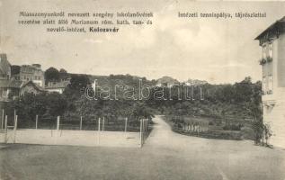 Kolozsvár, Cluj; Marianum római katolikus tan- és nevelőintézet, Intézeti teniszpálya / girl school's tennis court (EK)