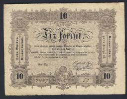 1848. 10Ft "Kossuth bankó" hátlapi fordított alapnyomat T:III/IV+