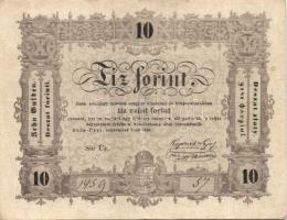 1848. 10Ft "Kossuth bankó" hátlapi fordított alapnyomat T:II/III