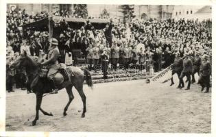 1940 Kolozsvár, Cluj; bevonulás, Horthy Miklós, Purgly Magdolna / entry of the Hungarian troops + M. kir. 107. honvéd utászszázad parancsnokság (EK)