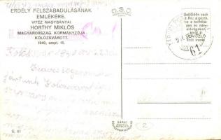 1940 Kolozsvár, Cluj; bevonulás, Horthy Miklós, Purgly Magdolna / entry of the Hungarian troops + M....