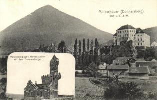 Milesov, Milleschau; Donnersberg, Meteorologische Höhenstation, Schloss Milesov / meteorological altitude station at the mountain, castle