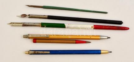 Régi tollszárak, töltőceruzák, 6 db