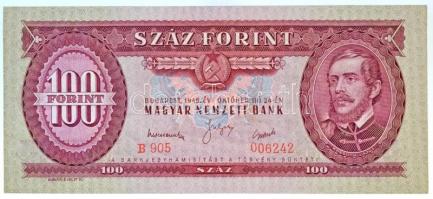 1949. 100Ft B905 006242 nyomdai papírráncokkal T:I / Hungary 1949. 100 Forint B905 006242 with printing creases C:UNC Adamo F28