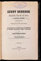 Szentimrei Márton: Szent Benedek élet és hátasa, s a szerzetesi intézmény történelmi és társadalmi jelentősége. A pannonhalmi sz. Benedek-rend által 1880-ban, sz. Benedek születésének 1400-ik évfordulóján tartott emlékünnepre írta Szentimrei Márton. Komárom, 1880, Ziegler Károly, 500 p. Átkötött kissé kopottas félvászon-kötés, a tartalomjegyzéknél aláhúzásokkal.