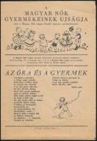 1927-1940 Vegyes nyomtatvány és tankönyv tétel, összesen 4 db: A Magyar nők gyermekeinek újságja 193...