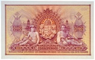1943. 100P "Szálasi-kiadás" kiadatlan, sor- és sorozatszám nélkül T:I / Hungary 1943. 100 ...