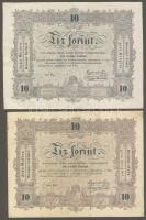 1848. 10Ft "Kossuth bankó" "tizenöt" csak egy pontos nyomdahibával(2x) T:III/IV+, illetve restaurált