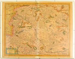 1585 A Magyar Királyság térképe. Hungaria. (Dusiburg, 1585. Mercator, Gerhard). Színezett rézmetszet. / Colored etching.37 x 44 cm.
