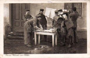 WW. I. Washing in field