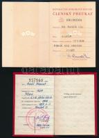 Vegyes okmány tétel, útlevél (Croatian tourist passport, Magyar Kommunista Ifjúsági Szövetség, sport...