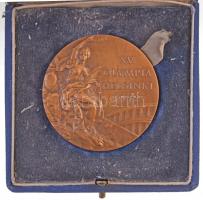 Finnország 1952. "Helsinki XV. Nyári Olimpia" olimpiai bronzérem, Br emlékérem, peremén fé...