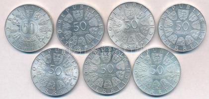 Ausztria 1963. 50Sch Ag "Tirol 600 éve egyesült Ausztriával" + 1967. 50Sch Ag "100 év...