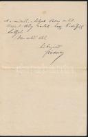 1886 Szádeczky-Kardoss Lajos (1859-1923) történész levele azonosítatlan címzettnek különféle személy...