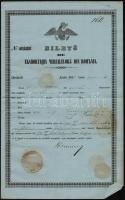 1858 Havasalföld búza export fuvarlevél pecséttel /* Cereal export licence with stamp