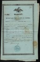 1858 Havasalföld búza export fuvarlevél pecséttel / Cereal export licence with stamp