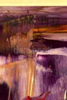 Bolgár József (1928-1986): Táj. Olaj, farost, jelzett, keretben, 35×56 cm