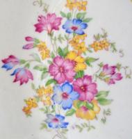 Zsolnay virág mintás hiányos étkészlet, matricás, jelzett, kopott, összesen:21 db