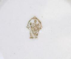 Zsolnay virág mintás hiányos étkészlet, matricás, jelzett, kopott, összesen:21 db