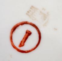 Zsolnay virág mintás hiányos étkészlet, matricás, jelzett, kopott, összesen:21 db