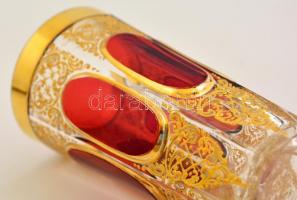 Régi kézzel festett pohár (párban), hibátlan, kétrétegű jelzés nélkül, kopott aranyozás, apró csorbá...