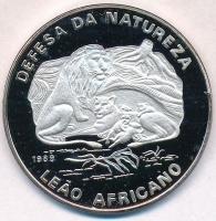 Mozambik 1989. 500M Ag Oroszlánok T:PP fo. Mozambique 1989. 500 Meticais Ag Lions C:PP spotted Krause KM#110