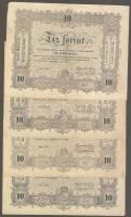 1848. 10Ft "Kossuth bankó" (10x) T:III/IV,IV