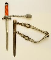 cca 1943 Wehrmacht tiszti tőr, E. F. Hörster Solingen jelzéssel, szerelékkel / Wehrmacht German officer's dagger. 40 cm