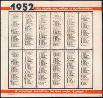 1952 "Emeljük magasra", propaganda kártyanaptár