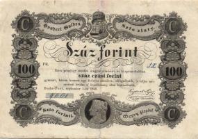 1848. 100Ft "Kossuth bankó" T:restaurált