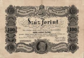 1848. 100Ft "Kossuth bankó" T:restaurált