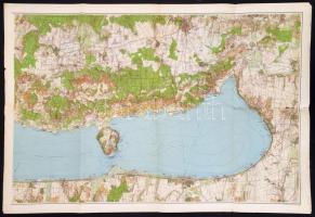 cca 1939 a Balaton térképe (két szelvény), 1:50000, M. Kir. Honvéd Térképészeti Intézet, jelmagyaráz...