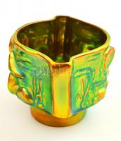 Zsolnay eozin mázas kis kaspó, jelzett, hibátlan, m:8,5 cm