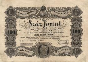 1848. 100Ft "Kossuth bankó" T:restaurált
