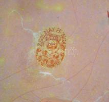 Zsolnay eozin mázas kaspó, jelzett, hibátlan, d: 11 cm, m:7 cm