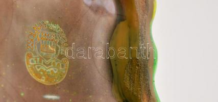 Zsolnay eozin mázas kutya, jelzett, hibátlan, m:11 cm