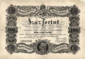 1848. 100Ft "Kossuth bankó" T:restaurált