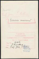 Jean Sibelius (1865-1957) zeneszerző portréja, fotó, finn műteremből, Sibeliust ábrázoló bélyeggel, ...