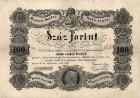 1848. 100Ft "Kossuth bankó" T:restaurált