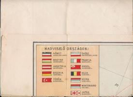 cca 1916 Európa hadi térképe, 1:5000000, Stoits György, Budapest, papír mappában, a hajtások mentén ...