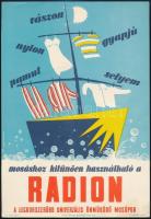 Rezes Molnár Mihály (1921- ): Radion mosópor, kisméretű reklámplakát, 24×16,5 cm