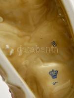 Lippelsdorf porcelán lovashintó, kézzel festett, hibátlan, jelzett, 19x19 cm