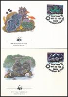 WWF: Sea snails and shells set on 4 FDC WWF: Tengeri csigák és kagylók sor 4 db FDC-n