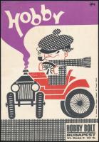 cca 1960 Hobby Bolt Budapest, kisméretű reklámplakát, 24,5×17 cm
