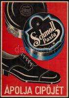 cca 1930 Schmoll Pasta reklám plakát, ofszet, Seidner műintézetéből, kétoldalas, sarkainál tűnyomok, 34x24 cm / Advertisement poster, offset, pinholes on the corners, 34x24 cm