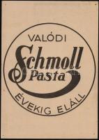 cca 1930 Schmoll Pasta reklám plakát, ofszet, Seidner műintézetéből, kétoldalas, sarkainál tűnyomok,...