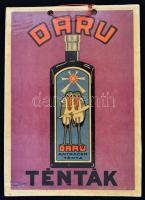 cca 1920 Daru Ténták, Hochsinger Testvérek vegyészeti gyár, kétoldalas reklám kisplakát, litográfia, Grund V. utódai, 24,5x17,5 cm / Advertisement poster, lithography, 24,5x17,5 cm