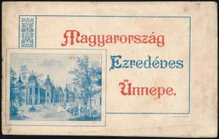 1896 Magyarország ezredéves ünnepe, magyar-német-francia háromnyelvű ismertető füzet számos érdekességgel, tűzött papírkötésben, jó állapotban