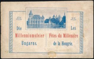 1896 Magyarország ezredéves ünnepe, magyar-német-francia háromnyelvű ismertető füzet számos érdekess...